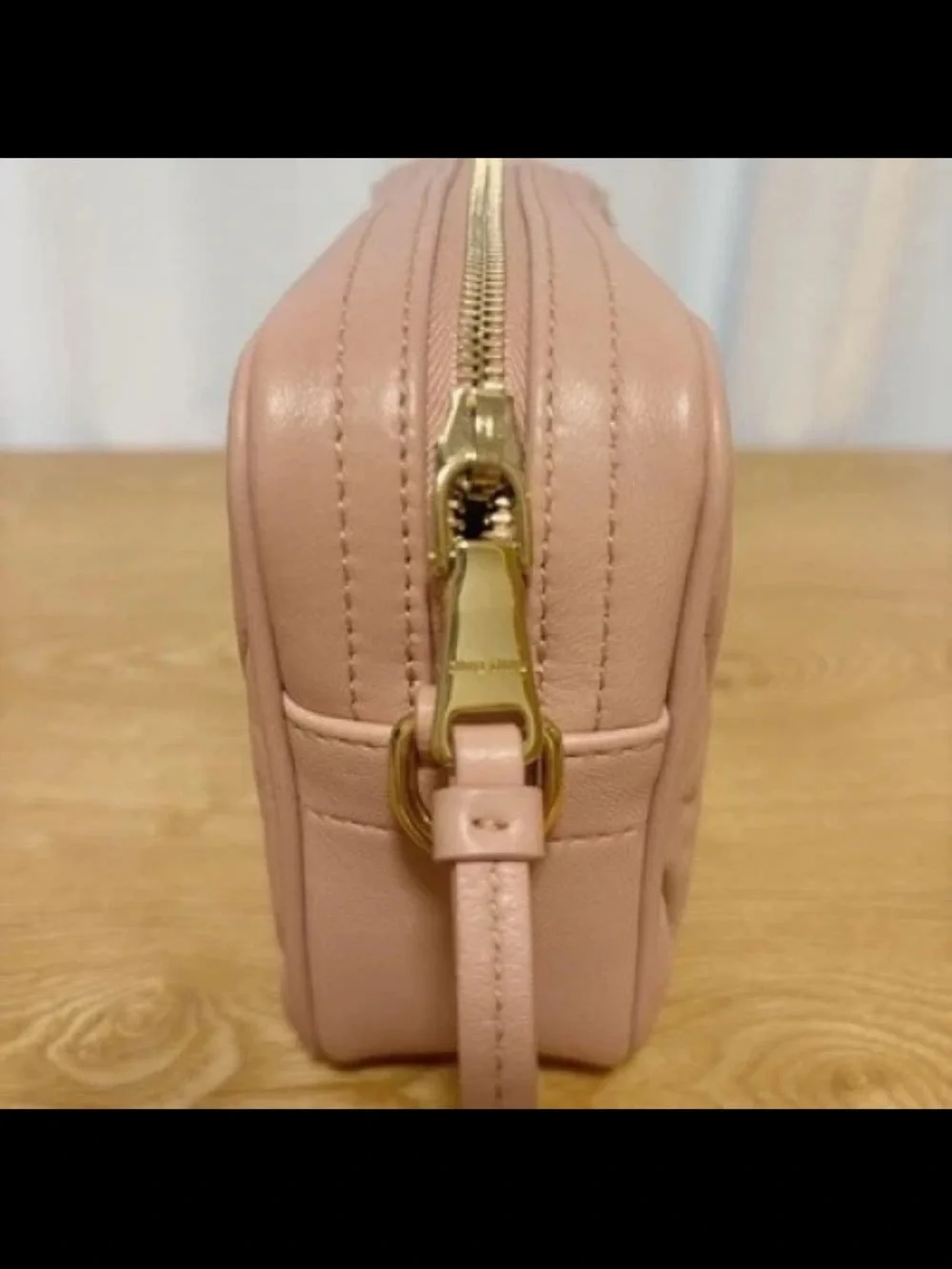 Miu Miu Quilted Pink Leather Crossbody Camera Bag with Gold Chain